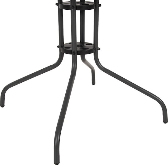 Masă Pentru Spații Exterioare Mici Metalică Cu Suprafață Din Sticlă Gri 80x80x71cm