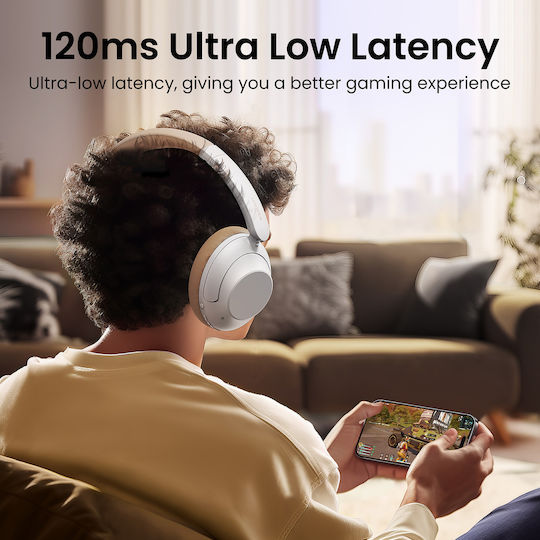 Ugreen HP202 HiTune Max5 Ασύρματα / Ενσύρματα Over Ear Ακουστικά με 90 ώρες Λειτουργίας και Quick Charge Λευκά