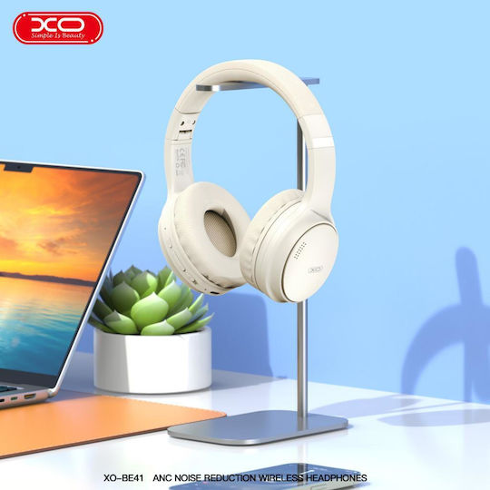 XO BE41 Wireless / Wired Over Ear Headphones with 60 hours of Operation Off-White
