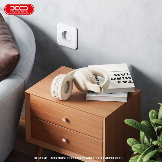 XO BE41 Wireless / Wired Over Ear Headphones with 60 hours of Operation Off-White