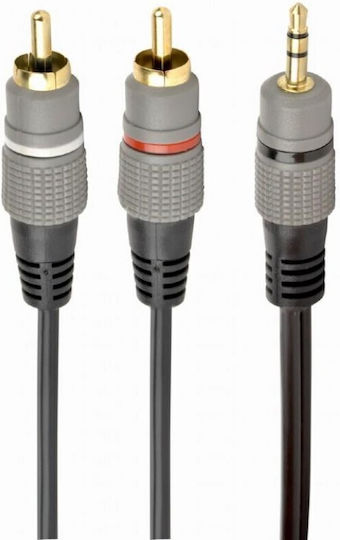 Cablexpert Καλώδιο Ήχου 3.5mm male - 2x RCA male Χρυσό 5m με Επίχρυσους Ακροδέκτες CCA-352-5M
