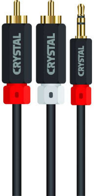 Crystal Audio TRRS 3.5mm Male - RCA Male Audio Cable Black 1.8m with Gold Plated Terminals 381516