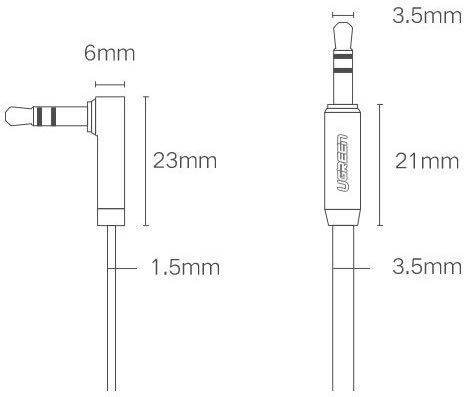Ugreen 3.5mm Male to 3.5mm Male Audio Cable Silver 5m 10729