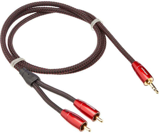 Audioquest Audio Cable 3.5mm Male - RCA Male Black 0.6m with Gold Plated Terminals
