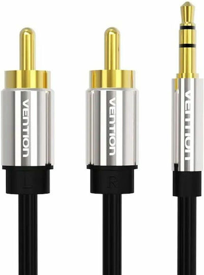 Vention 3.5mm male - 2x RCA male Cable Black 1m (BCFBF)