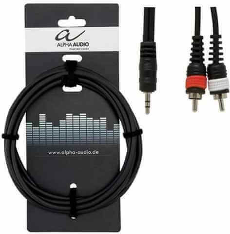 Alpha Audio Καλώδιο Ήχου 3.5mm male - RCA male Μαύρο 1.5m 0000002424