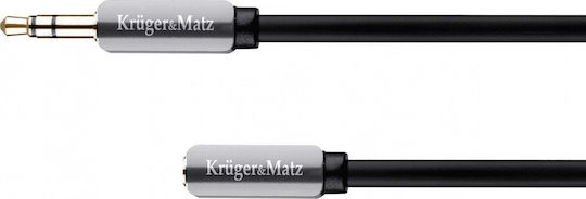 Kruger & Matz Audio Cable 3.5mm Male - 3.5mm Female Black 1.8m with Gold Plated Terminals