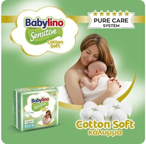 Babylino Tape Diapers Sensitive Cotton Soft No. 2 for 3-6 kgkg 150pcs