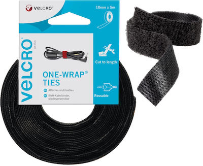 Velcro Velcro Δεματικό Καλωδίων 5000x10mm Μαύρο 1τμχ