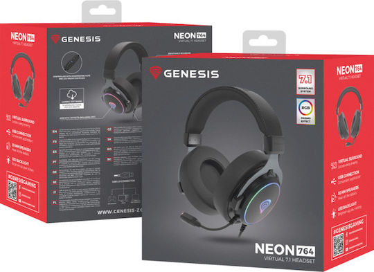 Genesis Neon On Ear Gaming Headset with Connection USB