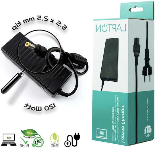 Laptop Charger 120W 19V 6.3A for Toshiba with Detachable Power Cable