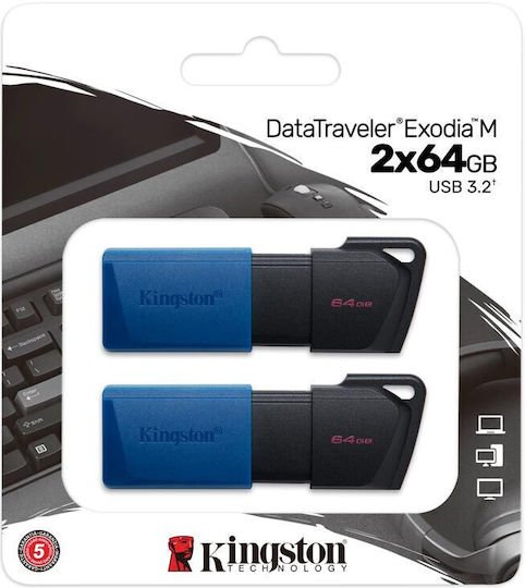Kingston DataTraveler Exodia M Duo 64GB USB 3.2 Stick Μαύρο