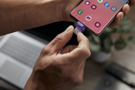 Kingston DataTraveler MicroDuo 3C 256GB USB 3.2 Stick with connection USB-A & USB-C Purple