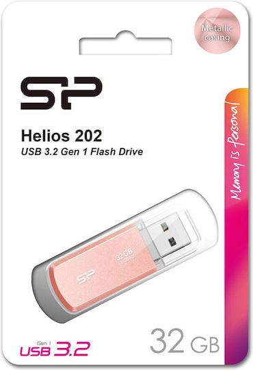 Silicon Power Helios 202 32GB USB 3.2 Stick Ροζ Χρυσό
