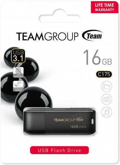 TeamGroup C175 16GB USB 3.0 Stick Μαύρο