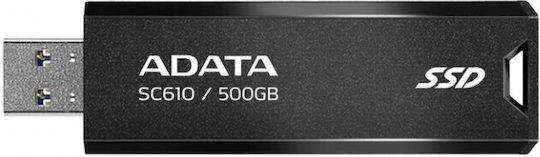 Adata SC610 500GB USB 3.2 SSD Stick Μαύρο