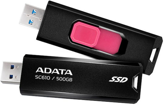 Adata SC610 500GB USB 3.2 SSD Stick Μαύρο
