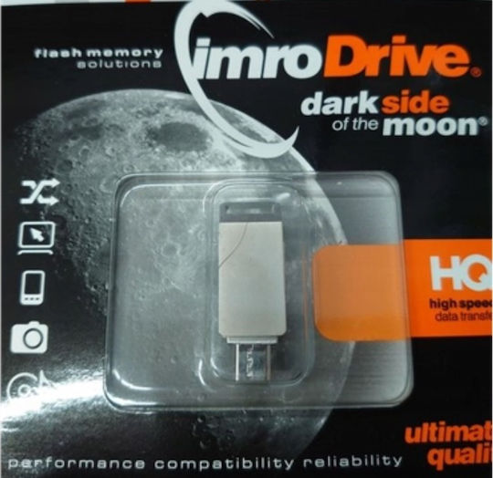 IMRO Imrodrive 8GB USB 2.0 Стик с връзка USB-A & micro USB-B Сребрист