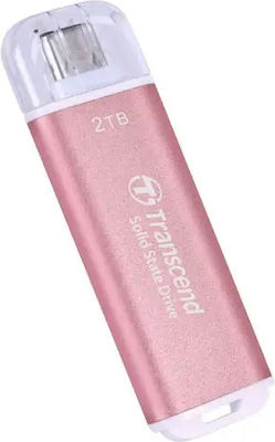 Transcend ESD300P 2TB USB 3.2 SSD Stick mit Verbindung USB-C Rosa