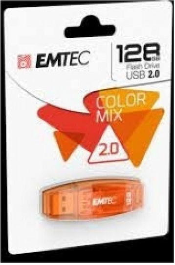 Emtec C410 Color Mix 2.0 128GB USB 2.0 Stick Portocaliu