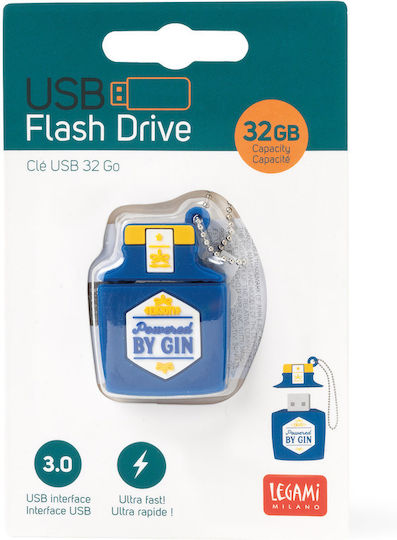 Legami Milano Powered By Gin 32GB USB 3.0 Stick Μπλε