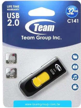 TeamGroup C141 32GB USB 2.0 Stick Κίτρινο