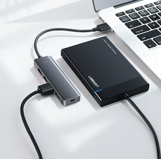 Ugreen CM219 Hub 4 Anschlüsse USB 3.0 mit USB-A Anschluss Grau