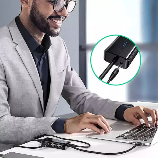 Ugreen USB 2.0 Hub 3 Porturi cu conexiune USB-A / Ethernet