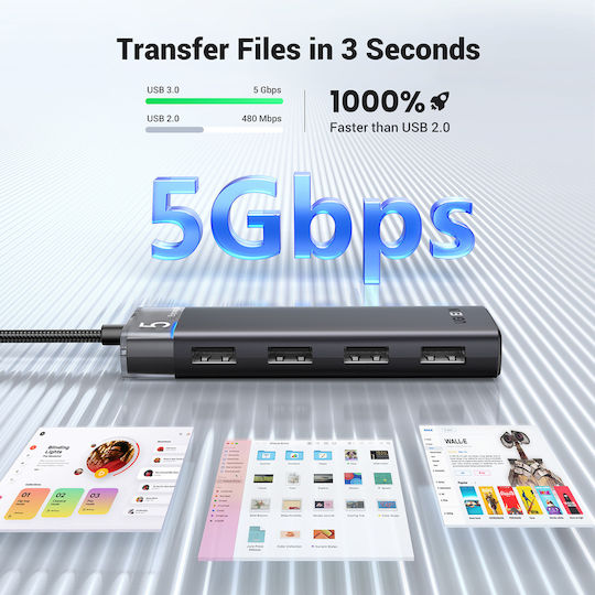 Ugreen CM219 Hub 4 Ports USB 3.0 with USB-A Connection