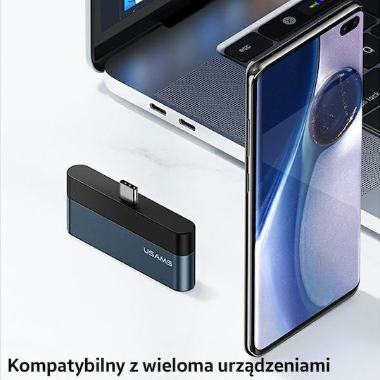 Usams USB 3.0 2-Port Hub with USB-C Connection Gray