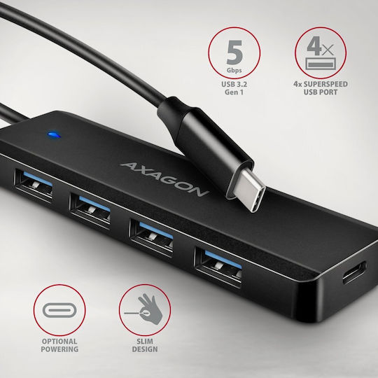 Axagon Ηuε-c1c Hub 5 Θυρών USB 3.2 με σύνδεση USB-C