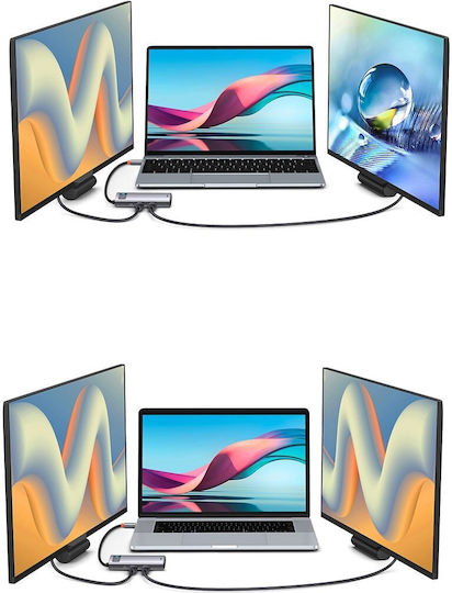 Baseus Hub 6 Θυρών USB 3.0 με σύνδεση USB-C Γκρι
