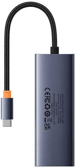Baseus UltraJoy Hub 4 Θυρών USB 3.0 με σύνδεση USB-A Γκρι