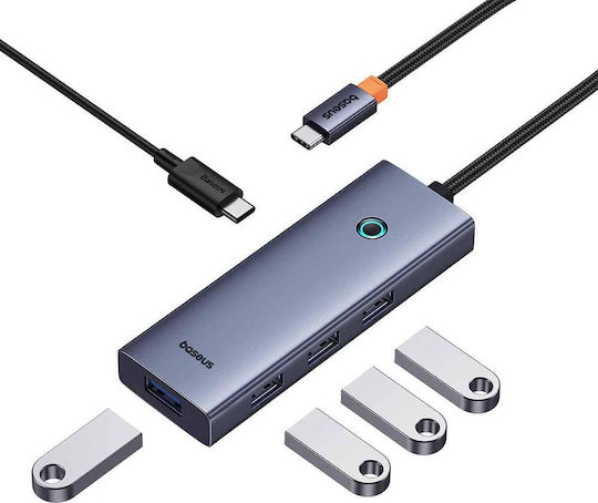 Baseus UltraJoy Hub 4 Θυρών USB 3.0 με σύνδεση USB-A Γκρι