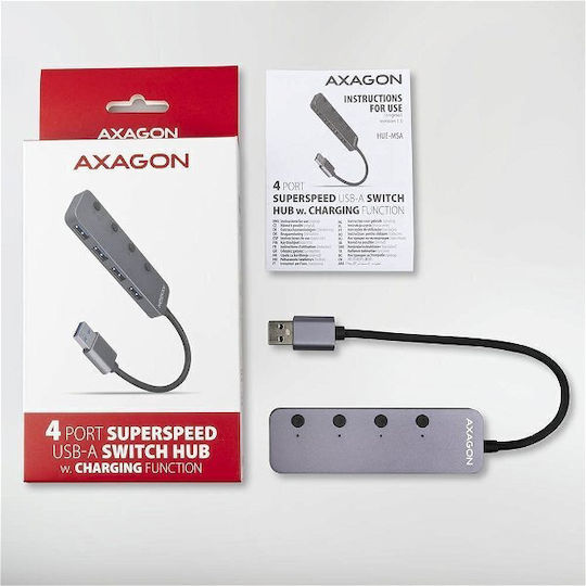 Axagon USB Хъб 4 Порта USB 3.2 с Връзка USB-A