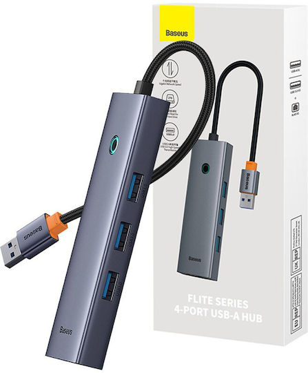 Baseus Ultrajoy USB Хъб с 4 USB 3.0 Порта и USB-A Връзка Сив