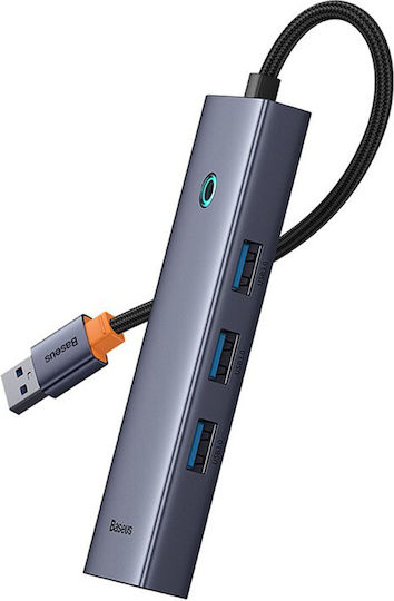Baseus Ultrajoy USB Хъб с 4 USB 3.0 Порта и USB-A Връзка Сив