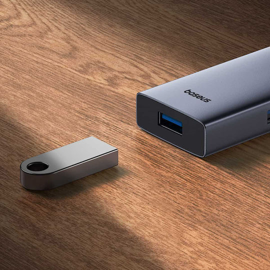 Baseus UltraJoy Hub 4 Θυρών USB 3.0 με σύνδεση USB-A Γκρι