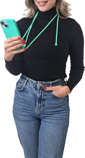 Silicone Case with Carryhang Lanyard for Samsung Galaxy A50, Galaxy A50s, Galaxy A30s - Blue