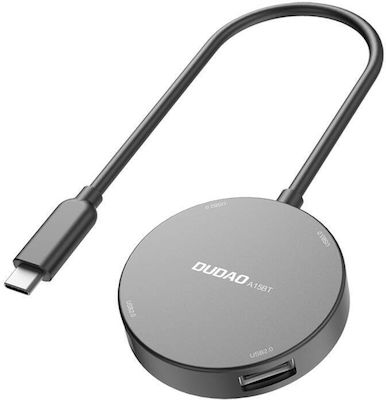 Dudao A15b USB 2.0 Hub 4 Porturi cu conexiune USB-C Gri