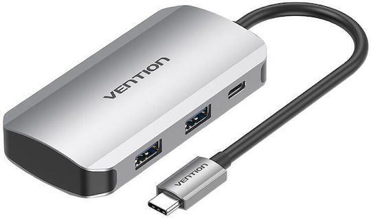 Vention Hub 3 Porturi USB 3.0 Cu Conectare USB-C Argintiu