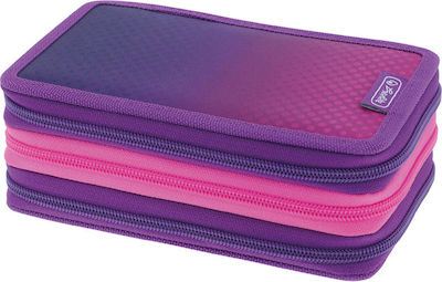 Helitz Triple Filled Pencil Case Dip Dye Pink Purple 31pcs