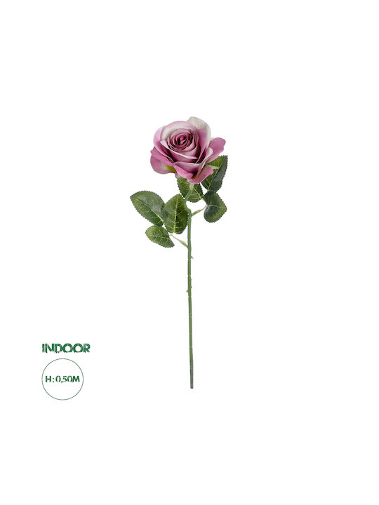 GloboStar Ramură Decorativă Artificială Rose Pink 50cm 1buc