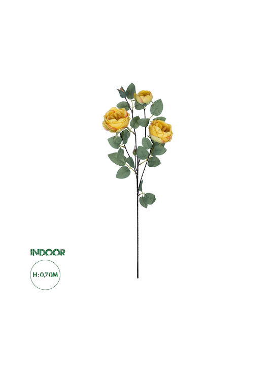 GloboStar Artificial Decorative Branch Rose Yellow 70cm 1pcs