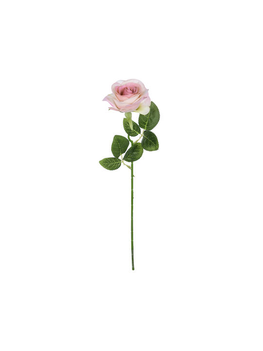 Floare Artificială Decorativă Trandafir Pink 50cm GloboStar