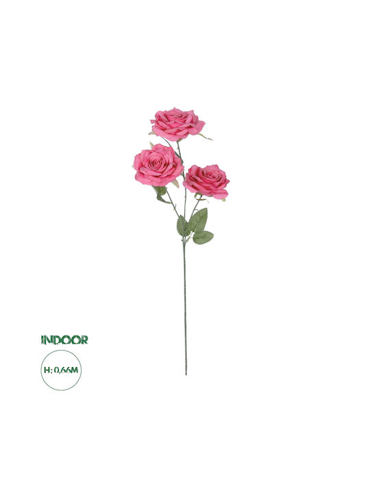 GloboStar Ramură Decorativă Artificială Rose Pink 85cm 1buc