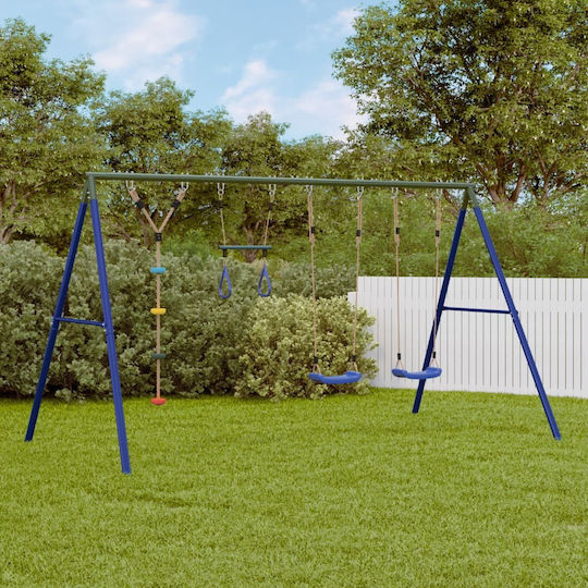 vidaXL Κούνια Διπλή Μεταλλική Δίσκος 341x185x185εκ. Πολύχρωμη