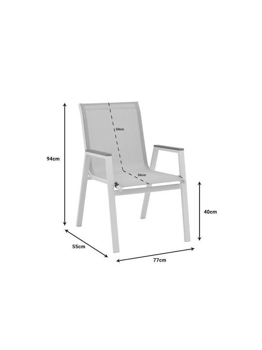 Synergy Azelie Dining Room Set for Small Outdoor Spaces 3 Pieces White