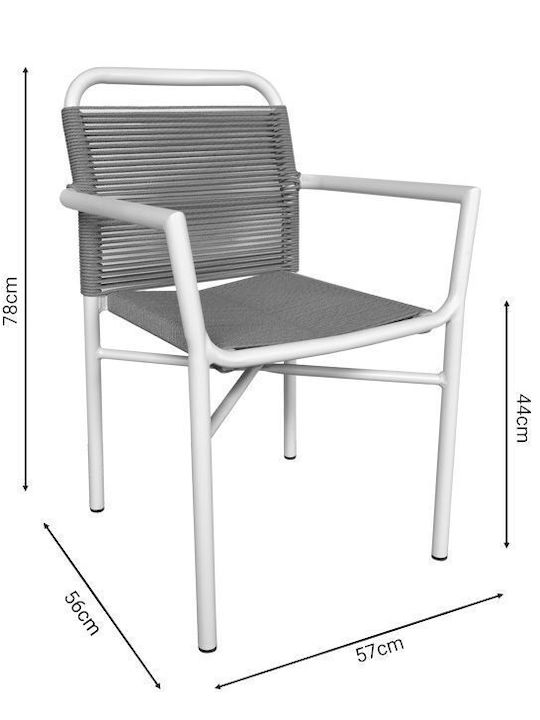 Synergy Clutch Dining Room Set for Small Outdoor Spaces 3 Pieces White
