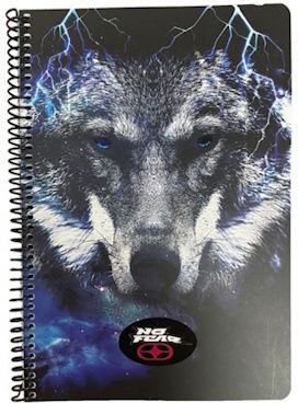 No Fear Wolf Spiral Notebook 17x25 2 Subjects 70 Sheets 348-29402